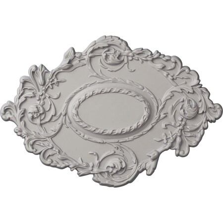 Ekena Millwork Kinsley Flowing Leaf Ceiling Medallion, Hand-Painted Ultra Pure White, 30 3/8"W x 20 3/4"H x 1"P CM30KIUWF